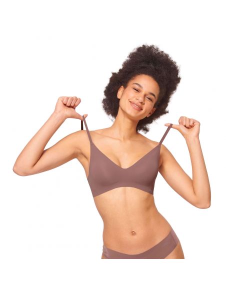 Sloggi Zero Feel seamless lingerie set in cacao